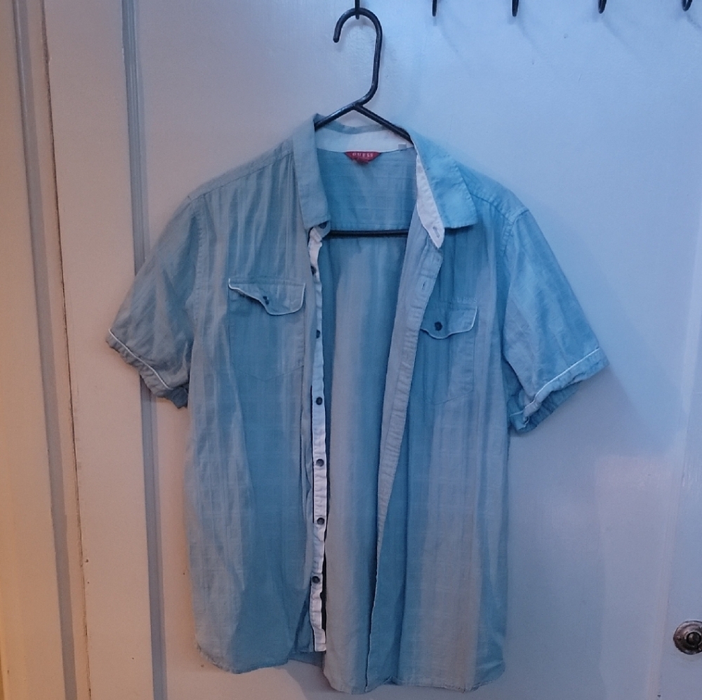 Guess Blue Casual Button Down Shirt